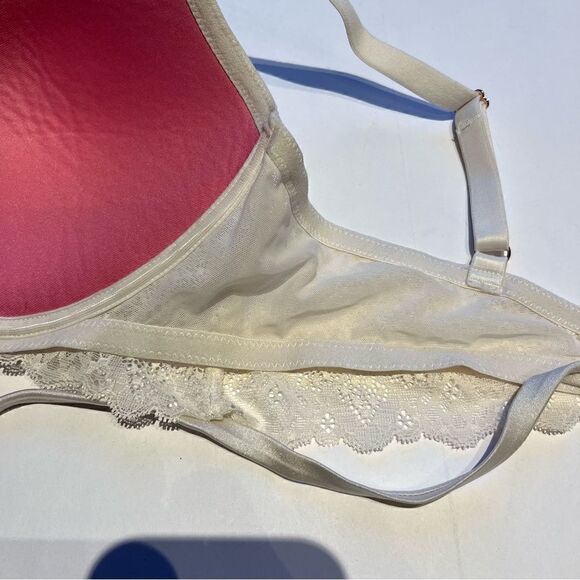 PINK Bra Date Wireless Push Up White 36DD Lace, Strappy, padded. - Picture 6 of 10